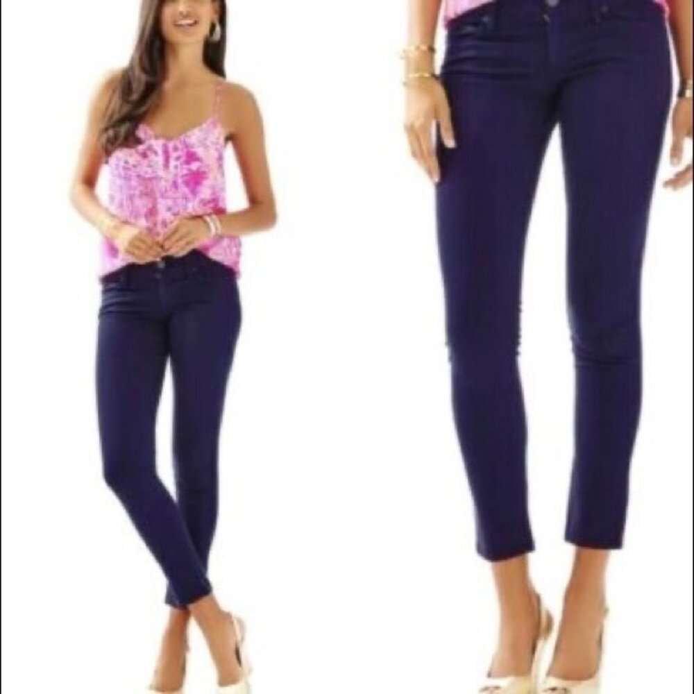 NWT - LILLY PULITZER WORTH SKINNY PANTS SATEEN JEANS